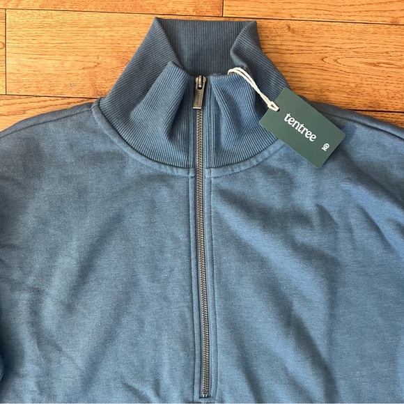 Tentree 1/4 zip fleece dress Vintage Blue size small NWT - Picture 4 of 7